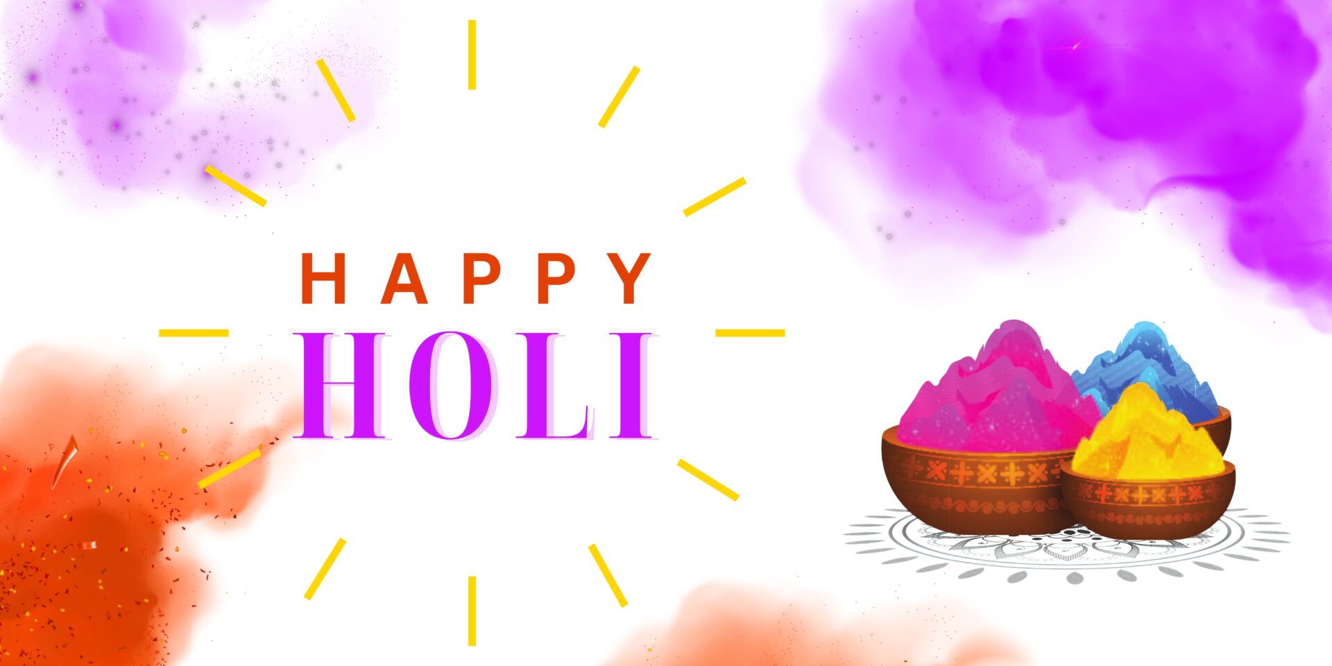 Purple Modern Happy Holi Banner