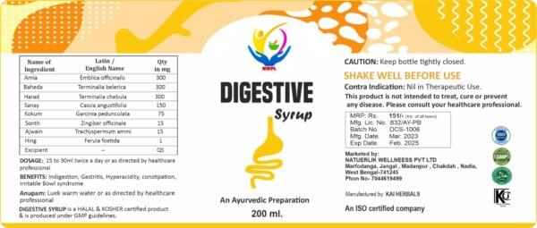 DIGESTIVE SYRUP is a HALAL & KOSHER certified product - Image 2